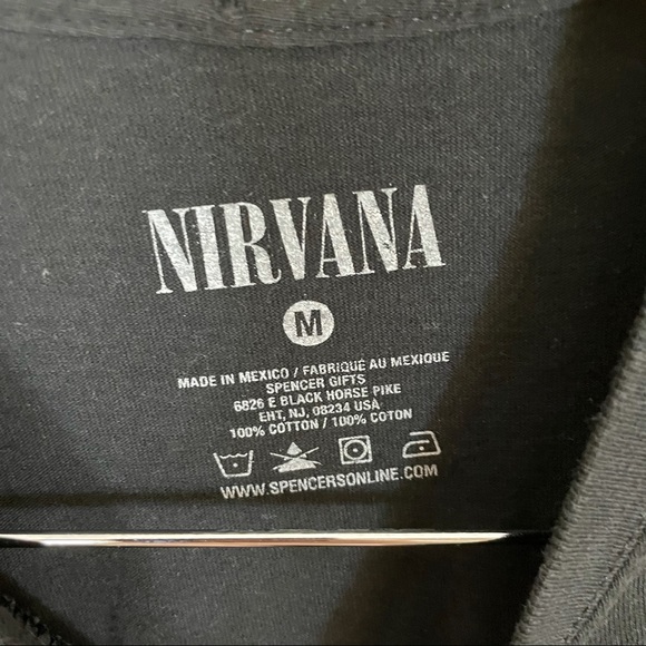 NIRVANA Graphic Concert Logo Band Tee Medium Black Yellow - Picture 2 of 4